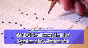Rajasthan MCA Admission Test Results 2023