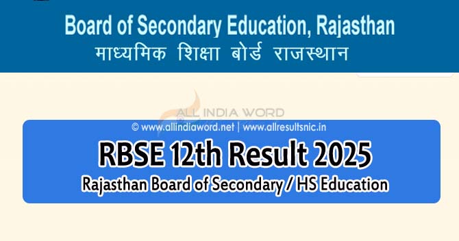 Rajasthan Board 12th Result 2025